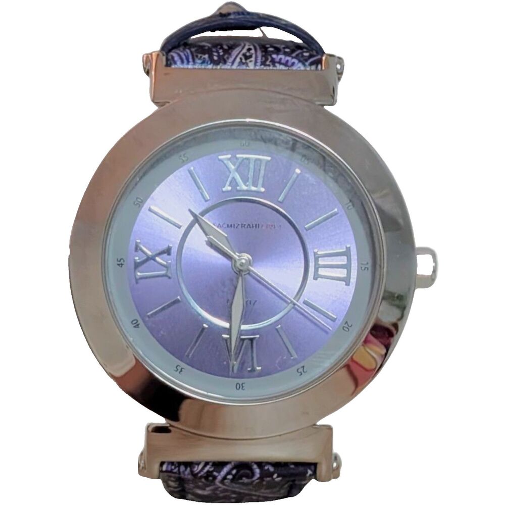 Isaac Mizrahi 9" Wristwatch With A Purple Paisley Band